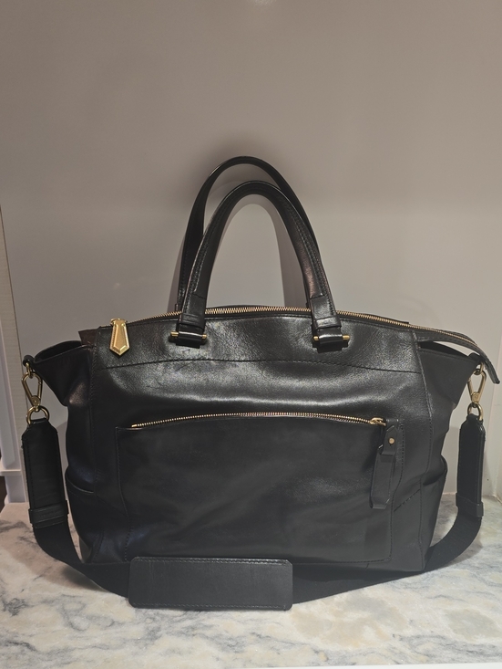 Reed Krakoff Handbags - Reed Krakoff Large Black Leather Shoulder Tote with Gold Hardware
